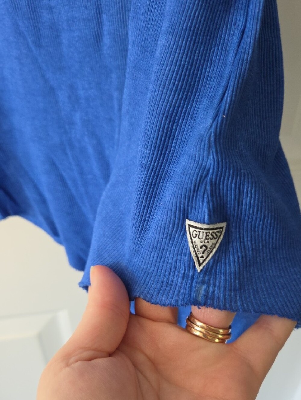 GUESS Cobalt Blue Ribbed Logo Tank - Picture 4 of 5